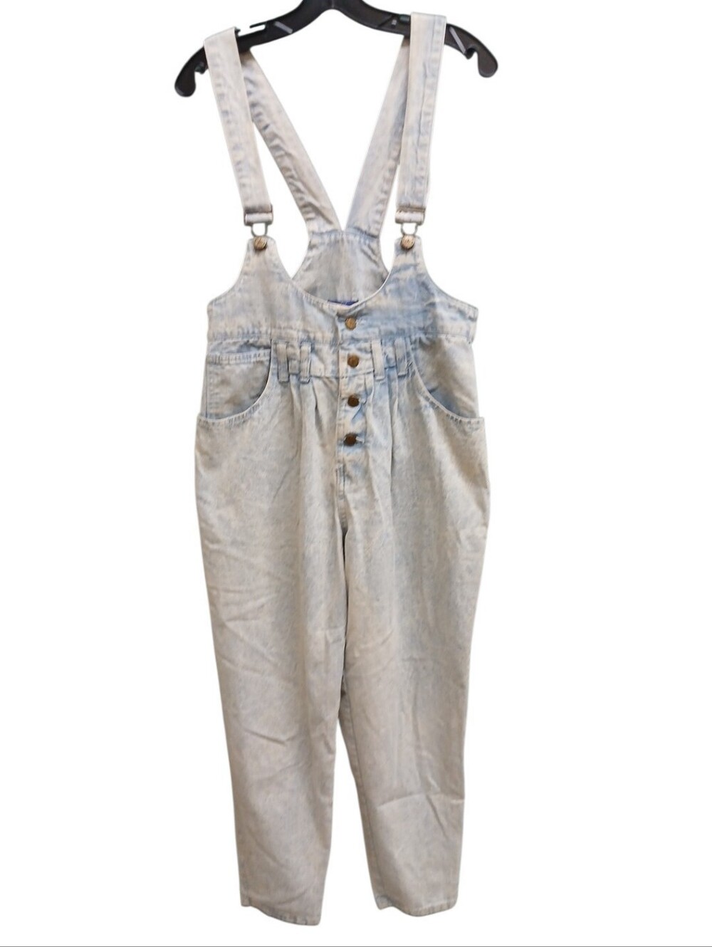 Vintage Bacco Acid Washed Light Blue Denim Overalls Jumpsuit Size Medium